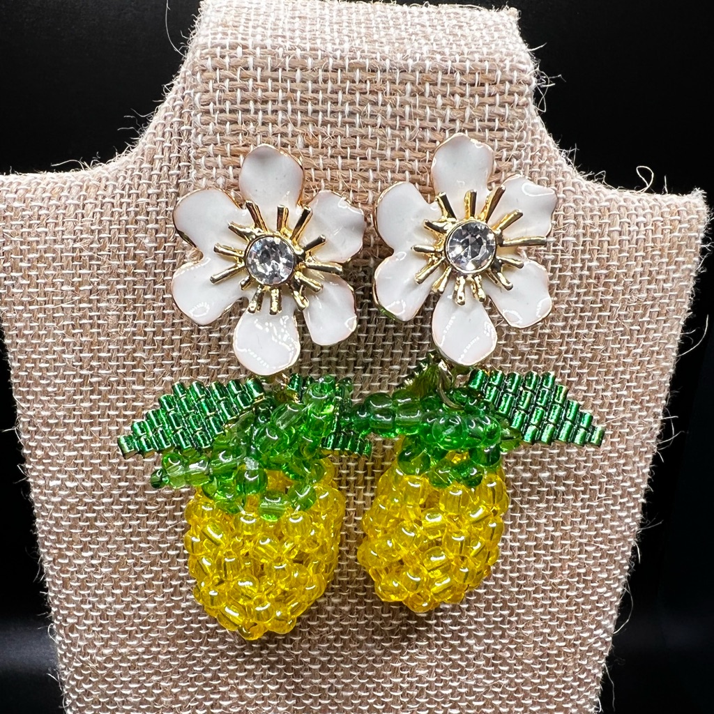 Zara - Beaded Pineapple Earrings 20$